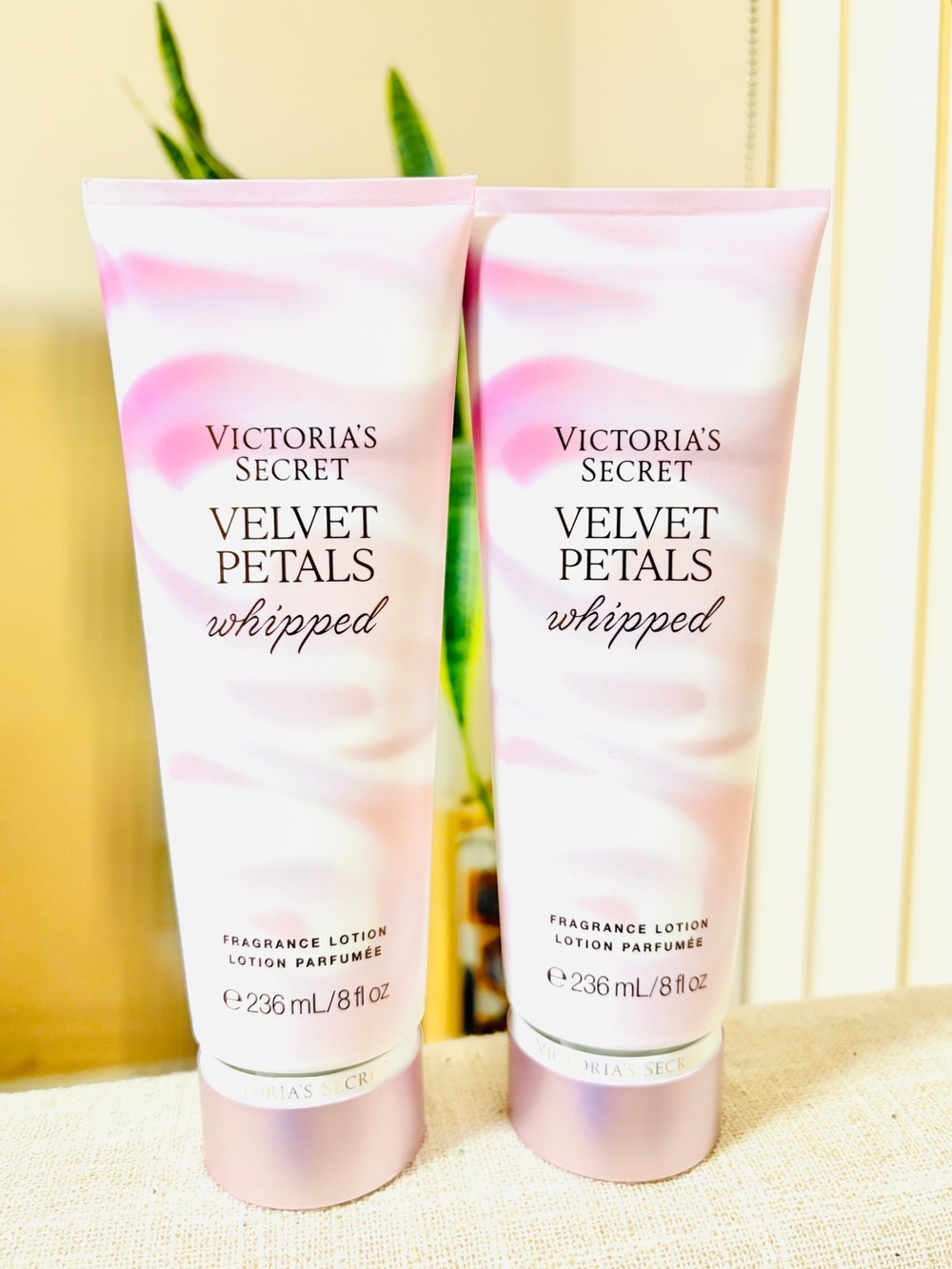 Victoria's Secret Velvet Petals Whipped Lotion - Pink & White Swirl